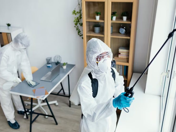 Pest control technicians at work